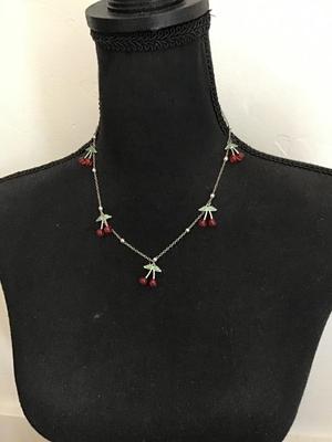 Cute vintage, cherry necklace