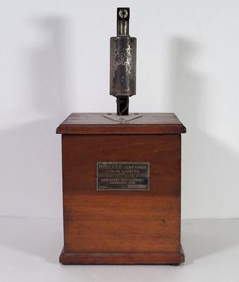 LOT 66F: Antique Wooden Midland Jump Spark Cigar Lighter