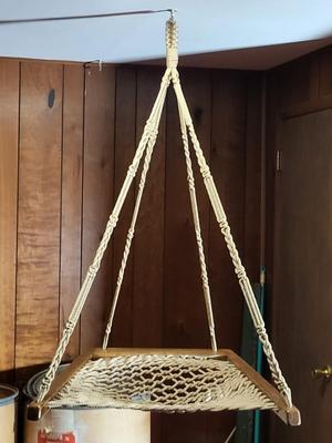 LOT 74B: Vintage Ceiling Hung Macramé Swing Chair