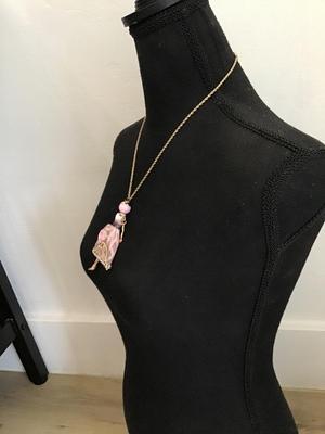 Vintage ballerina, girl necklace