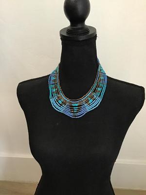 Vintage multicolor statement necklace