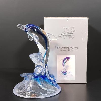 LOT 2: Set of (4) Cristal d'Arques and Hometrends Crystal Sculptures- Eagle, Bears & Dolphin