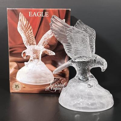 LOT 3: Set of (4) Cristal d'Arques and Hometrends Crystal Sculptures- Fox, Eagles & Wolf