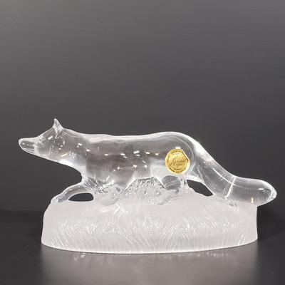 LOT 3: Set of (4) Cristal d'Arques and Hometrends Crystal Sculptures- Fox, Eagles & Wolf