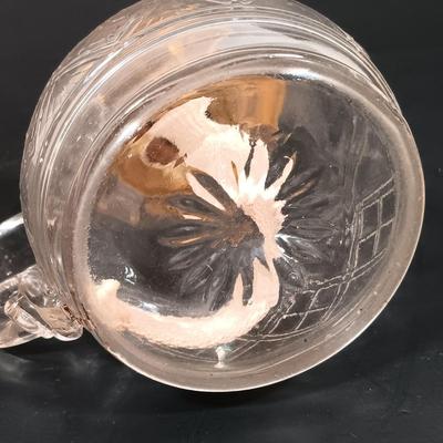 LOT 152: Oil Lamp with Unique Red and Clear Glass Shade & Set of (2) Finger Lamps