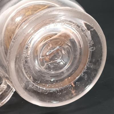 LOT 152: Oil Lamp with Unique Red and Clear Glass Shade & Set of (2) Finger Lamps