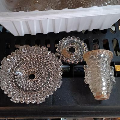 LOT 162: Vintage Beaded Glass Lamp Parts with Porcelain, Glass and Brass Knobs & More