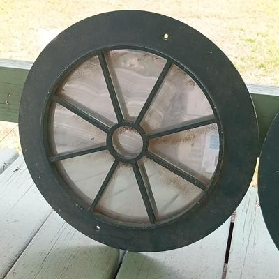 LOT 194: Vintage McPhilben Metal Fixtures with Mirrored Glass Inserts