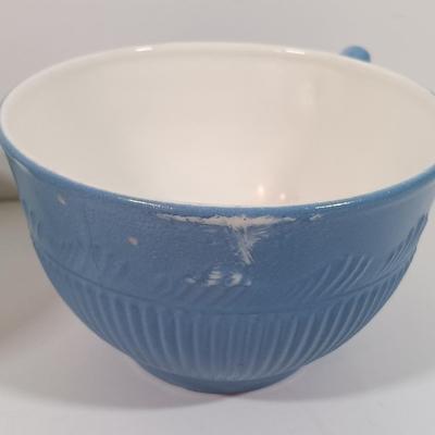 LOT 200: Translucent "Blush" Colored Milk Glass Dish Set with Cremax Tea Cups and White Dishes
