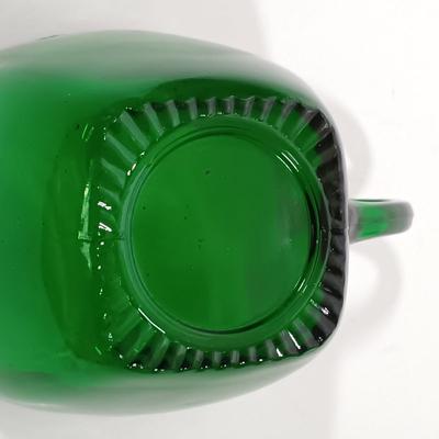 LOT 205: Anchor Hocking Forest Green Coffee Cups, Sugar Bowls, Bowls & More