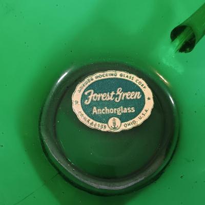 LOT 205: Anchor Hocking Forest Green Coffee Cups, Sugar Bowls, Bowls & More