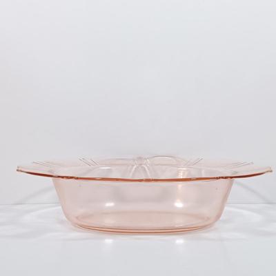 LOT 208: Pink Depression Glass Dishes - Bubble Bowl, Oyster and Pearl Bowl, Pitcher & More