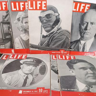LOT 210: Set of (14) Vintage Life Magazines - January 1939 to May 1943