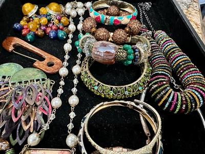 Costume Jewelry Lot I - Multicolor Crystal & Enamel