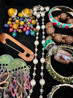Costume Jewelry Lot I - Multicolor Crystal & Enamel