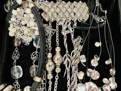 Costume Jewelry Lot M - Silver tone w/ crystal
