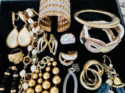 Costume Jewelry Lot N -Gold Tone & Silver Tone