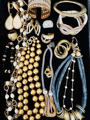 Costume Jewelry Lot N -Gold Tone & Silver Tone