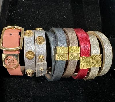Costume Jewelry Lot U - Rustic Cuff Leather Wrap Bracelets