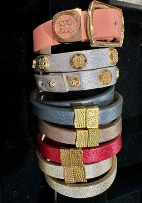 Costume Jewelry Lot U - Rustic Cuff Leather Wrap Bracelets