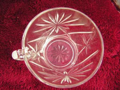 Anchor Hocking c.1960s prescut crystal punch bowl set w/12 cups