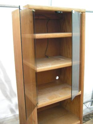Vintage oak credenza bookcase (#1 of the pair)