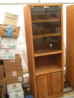 Vintage oak credenza bookcase (#2 of the pair)