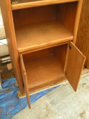Vintage oak credenza bookcase (#2 of the pair)