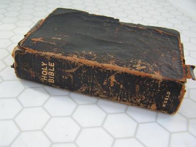 REALLY OLD King James Version Holy Bible. Personal size version