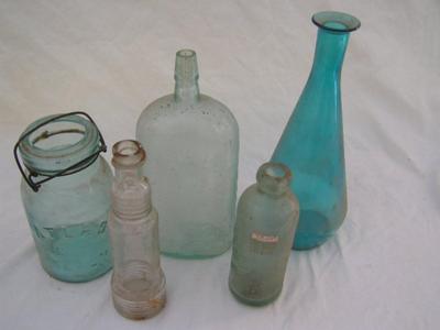 Lot of 5 REALLY OLD bottle and jars