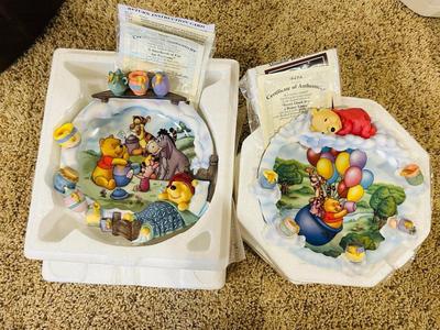 WINNIE THE POOH SWEET DREAMS COLLECTION SCULPTURAL PLATES FROM THE BRADFORD EXCHANGE