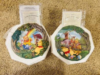 WINNIE THE POOH SWEET DREAMS COLLECTION SCULPTURAL PLATES FROM THE BRADFORD EXCHANGE