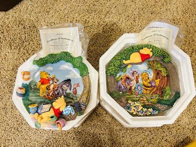 WINNIE THE POOH SWEET DREAMS COLLECTION SCULPTURAL PLATES FROM THE BRADFORD EXCHANGE
