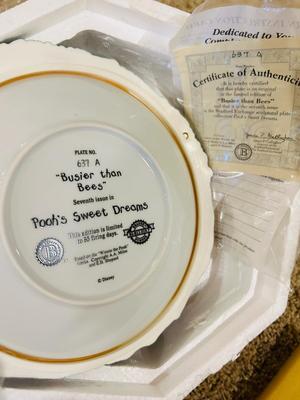 WINNIE THE POOH SWEET DREAMS COLLECTION SCULPTURAL PLATES FROM THE BRADFORD EXCHANGE