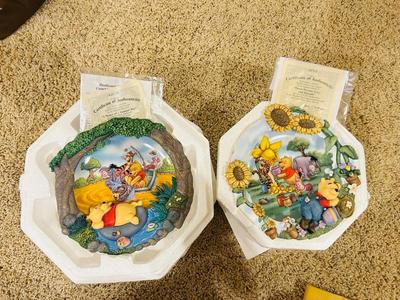 WINNIE THE POOH SWEET DREAMS COLLECTION SCULPTURAL PLATES FROM THE BRADFORD EXCHANGE