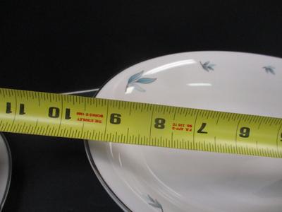 Vintage Syracuse China Celeste Serving Set Platinum Trim Blue Leaves