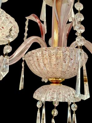 Pink Venetian Chandelier 19" diameter - starting price includes replacement fixture