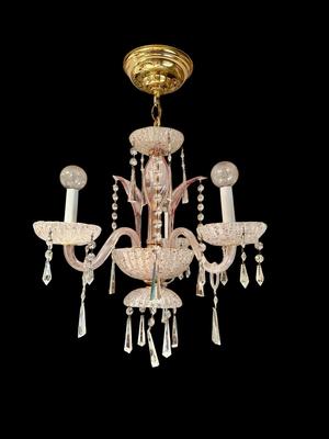 Pink Venetian Chandelier 19" diameter - starting price includes replacement fixture