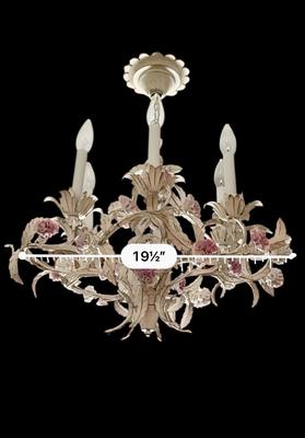 Pink Venetian Chandelier 19" diameter - starting price includes replacement fixture