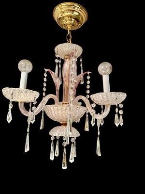 Pink Venetian Chandelier 19" diameter - starting price includes replacement fixture