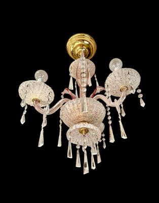Pink Venetian Chandelier 19" diameter - starting price includes replacement fixture