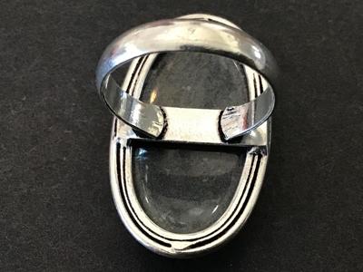 Silver 925 Ammolite Gemstone Large Statement Marked