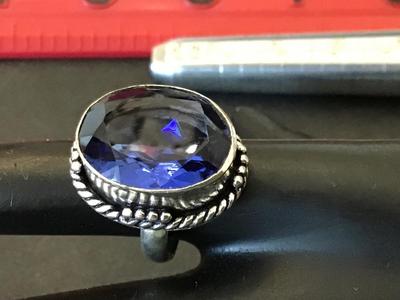 Chunky 925 Beautiful Blue Ring marked Chunky