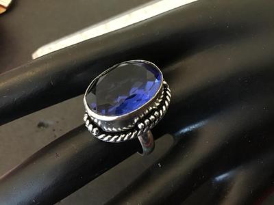 Chunky 925 Beautiful Blue Ring marked Chunky