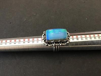 925 Silver blue statement ring