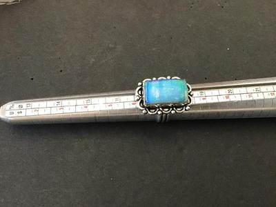 925 Silver blue statement ring