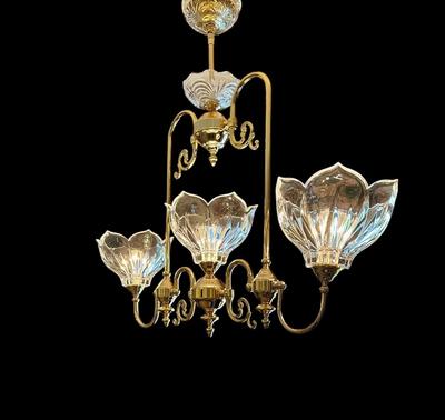 Decor - Chandelier - Crystal & Brass - price includes replacement fixture
