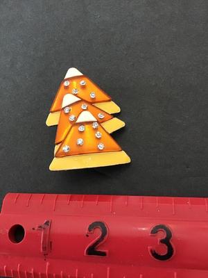 Vintage candy, corn brooch, marked kc