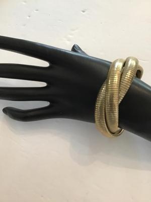 Vintage expansion bracelet, gold tone