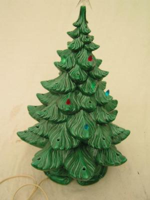 Ceramic Christmas tree. About 18-1/2" tall. SEE DETAILS